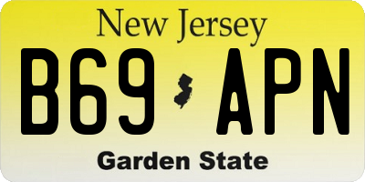 NJ license plate B69APN
