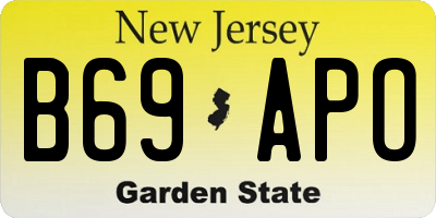 NJ license plate B69APO