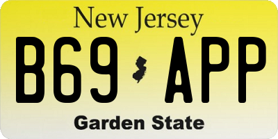 NJ license plate B69APP