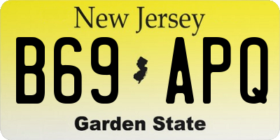 NJ license plate B69APQ