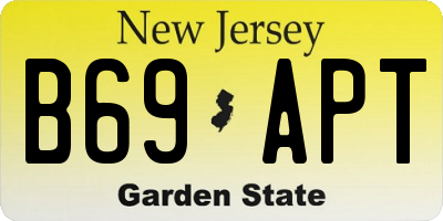 NJ license plate B69APT