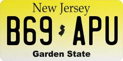 NJ license plate B69APU