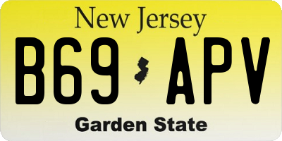 NJ license plate B69APV