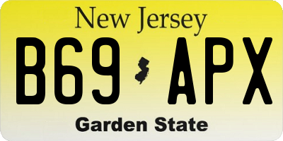 NJ license plate B69APX