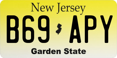 NJ license plate B69APY