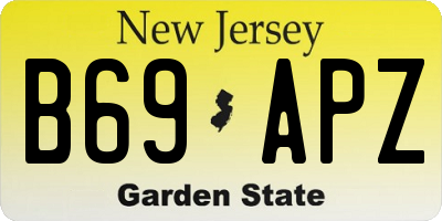 NJ license plate B69APZ