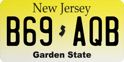 NJ license plate B69AQB