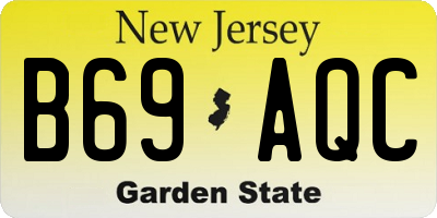 NJ license plate B69AQC