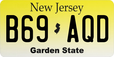 NJ license plate B69AQD