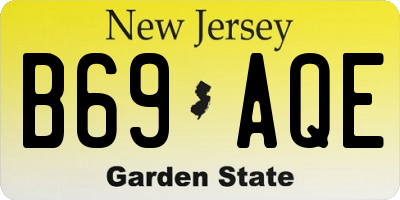 NJ license plate B69AQE
