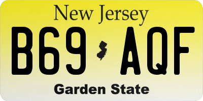 NJ license plate B69AQF