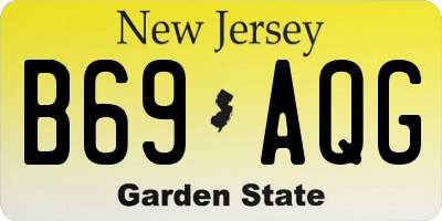 NJ license plate B69AQG