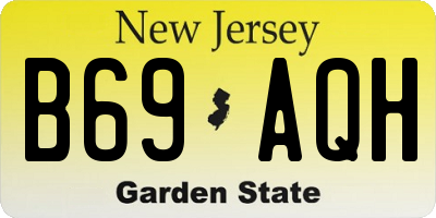 NJ license plate B69AQH