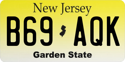 NJ license plate B69AQK