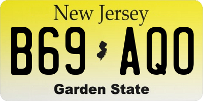 NJ license plate B69AQO