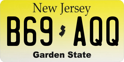 NJ license plate B69AQQ
