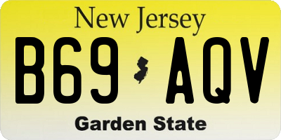 NJ license plate B69AQV