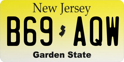 NJ license plate B69AQW
