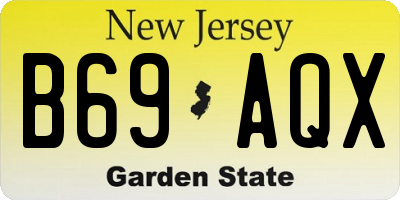 NJ license plate B69AQX