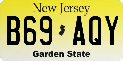 NJ license plate B69AQY