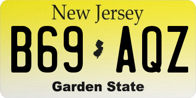 NJ license plate B69AQZ