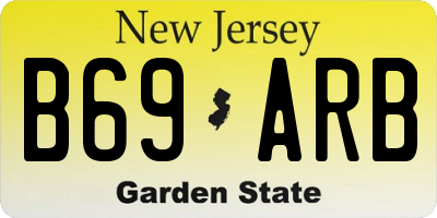 NJ license plate B69ARB