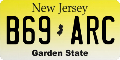 NJ license plate B69ARC