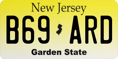 NJ license plate B69ARD