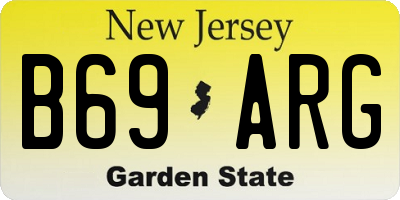 NJ license plate B69ARG
