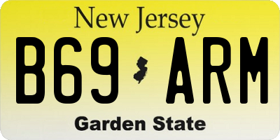 NJ license plate B69ARM