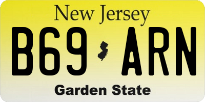 NJ license plate B69ARN