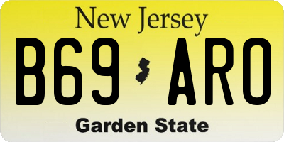 NJ license plate B69ARO