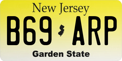 NJ license plate B69ARP