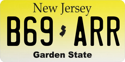 NJ license plate B69ARR