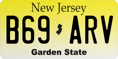 NJ license plate B69ARV