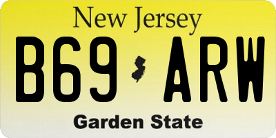 NJ license plate B69ARW