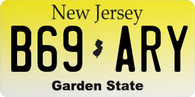 NJ license plate B69ARY