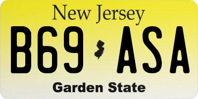 NJ license plate B69ASA