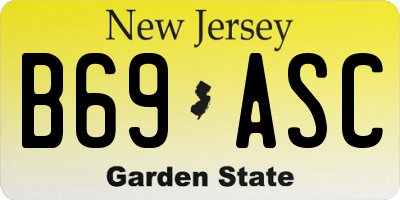 NJ license plate B69ASC