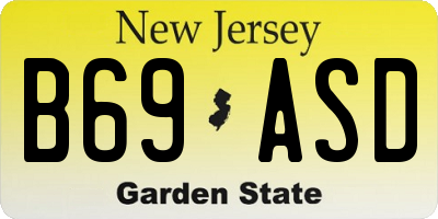 NJ license plate B69ASD