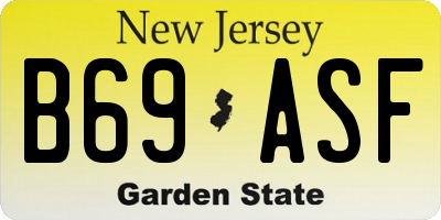 NJ license plate B69ASF
