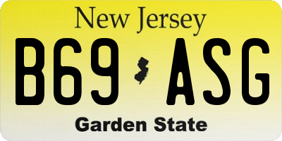 NJ license plate B69ASG