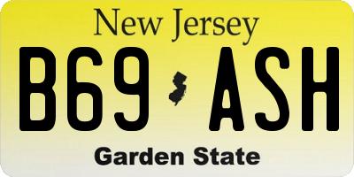 NJ license plate B69ASH