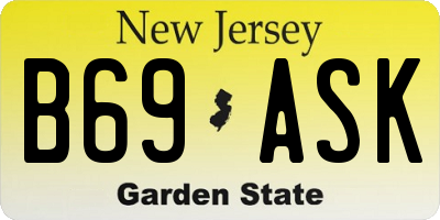 NJ license plate B69ASK