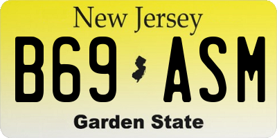 NJ license plate B69ASM