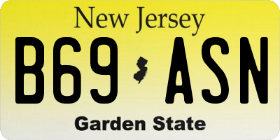 NJ license plate B69ASN