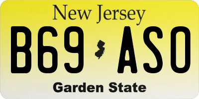 NJ license plate B69ASO