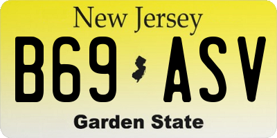 NJ license plate B69ASV