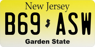 NJ license plate B69ASW