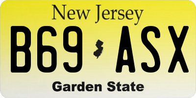 NJ license plate B69ASX